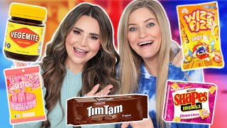 TRYING FUN AUSTRALIAN SNACKS w iJustine [upl. by Bucella]