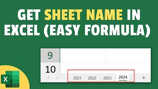 Get the Sheet Name in Excel Easy formula [upl. by Jacobina]