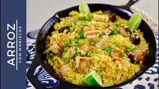 ARROZ CON MARISCOS 🦐  Cómo hacer un Arroz con Mariscos Económico💰97 [upl. by Nimoynib]