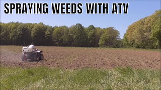 SPRAYING WEEDS WITH ATV [upl. by Leunamnauj251]