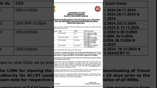 RRB exam date 2024 JE exam date [upl. by Dorie]