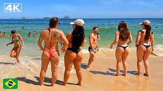 🇧🇷 4K Leblon Beach the most incredible bikini beach in Brazil [upl. by Ilagam]