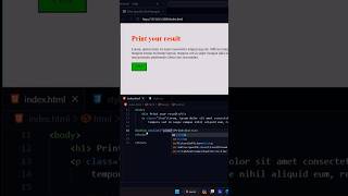 Using Html Css Javascript to Print button ✅  javascript programming coding html cssfullstack [upl. by Akeirahs]