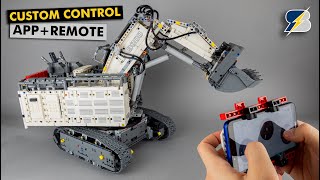 LEGO Technic 42100 Liebherr R 9800 unique custom control with remote  touchscreen [upl. by Amlez]