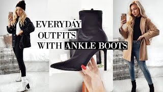 EVERYDAY OUTFITS WITH ANKLE BOOTS 2020  CASUAL OUTFIT IDEAS [upl. by Guendolen]