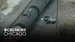 3 people killed when car freight train collide in south Chicago suburbs [upl. by Gibeon]