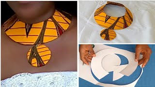 DIY Ankara choker from cardboard  Ankara statement neckpiece [upl. by Allin8]