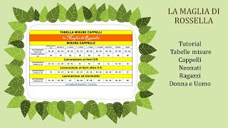 🧡💛💚💙Tabelle indicative misure cappelli per lavori a maglia e uncinetto tabelle [upl. by Rickard830]