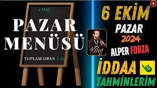 PAZAR MENÜSÜ  6 EKİM İDDAA TAHMİNLERİ [upl. by Eelessej]