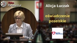 Alicja Łuczak  oświadczenie poselskie [upl. by Katerine]