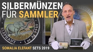 SILBERMÜNZEN FÜR SAMMLER  SOMALIA ELEFANT SETS 2019 [upl. by Silenay]