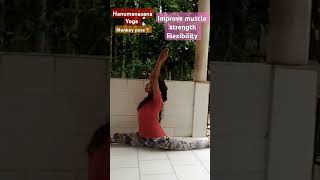 Hanumanasana muscles strength flexibility amp blood pressure Monkey pose yoga⭐ guys 🧘 [upl. by Annahsat]