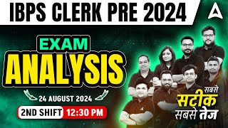 IBPS Clerk Analysis 2024  IBPS Clerk 2nd Shift Analysis  Asked Questions amp Expected Cut Off [upl. by Aitnis506]