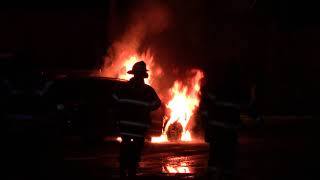 East Newark Fire Department Operating at a Fully Involved Vehicle Fire on Passaic Avenue [upl. by Htidirem]