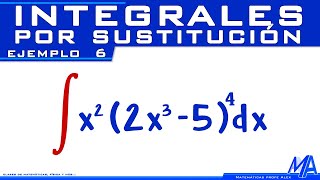 Integrales por Sustitución  Cambio de variable  Ejemplo 6 [upl. by Cherri]