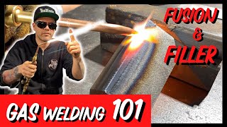 How to Gas Weld with OxyAcetylene  Tutorial Tips amp Set Up Fusion  Filler Welding [upl. by Oniratac]