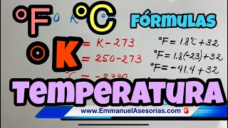 CONVERSIONES DE UNIDADES DE TEMPERATURA ☔🌤🌩 Centígrados Fahrenheit y Kelvin [upl. by Notned86]