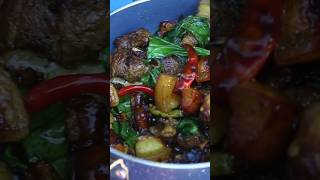 Pork X Laai Xak 🐷🥩🥬👩‍🍳 assam traditional pork india youtubeshorts northeastindia [upl. by Aicnatsnoc]