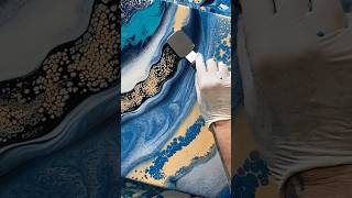 Mesmerizing Fluid Art Swipe with Textured Gold amp Blue Hues [upl. by Esile169]