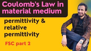 coulombs law in material medium  relative permittivity  coulombs law class 12th  electrostatic [upl. by Ramyaj]