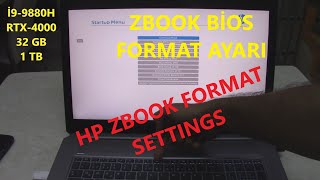 HP ZBook 17 G6 FORMAT SETTİNGS  FORMAT AYARI [upl. by Tine]