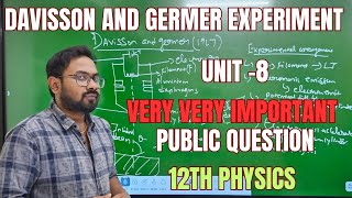 12th physics  Davisson and germer experiment  unit 8  public exam important 5marks [upl. by Acissj]