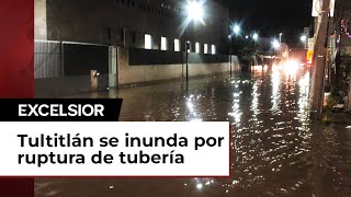 Megafuga de agua en calles de Tultitlán Edomex por ruptura de tubería [upl. by Victor]