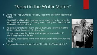 melborn Olympic 1956 Blood in waterpolo match [upl. by Eromle]