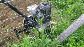 How to Use a Tiller Tilling a Overgrown Garden [upl. by Skipp]