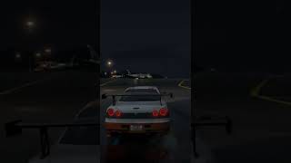 nissanskyline r34 drifting on the runway NFS  Most Wanted 2012 [upl. by Irreg347]