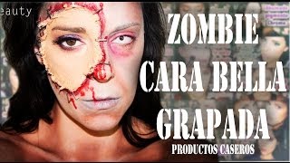 Maquillaje Zombie cara bella grapada fácil Makeup FX 42  Silvia Quiros [upl. by Mcmullan]