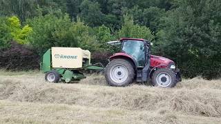 Heuernte 2018 Rundballenpressen mit Case Maxxum 110 und Krone [upl. by Idram341]