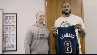 Kawhi Leonard receives his jersey from Team USA for the Olympics [upl. by Airdnalahs]