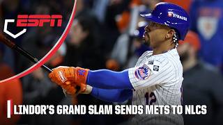 GRAND SLAM 😱 Francisco Lindor propels Mets to the NLCS  ESPN MLB [upl. by Irt476]