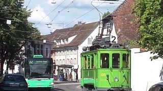 BVB Historischen Trams auf der 2er Linie in basel 100813 [upl. by Canada]