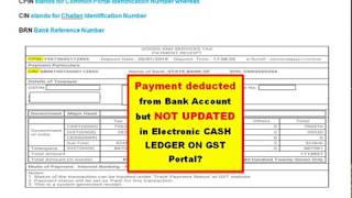 Payment deducted from Bank Account but NOT UPDATED in Electronic CASH LEDGER ON GST Portal GSTPMT07 [upl. by Jori]