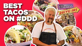 Top 10 Taco Videos on DDD with Guy Fieri  Diners DriveIns and Dives  Food Network [upl. by Hennahane724]