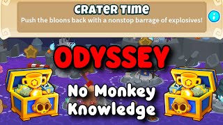 BTD6 Odyssey Tutorial  No Monkey Knowledge  Crater Time [upl. by Nwahser]