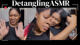 Detangling curly hair ASMR NO TALKING [upl. by Hanway]