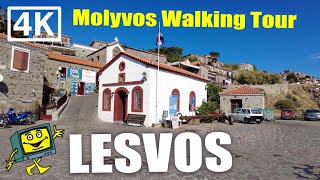 Molyvos  Lesvos Lesbos Greece  4K Walking Tour [upl. by Hisbe]