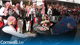 Obby Oss Crowds flock to Padstow May Day celebrations [upl. by Anirehtac]