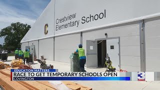 Workers race to get temporary schools open in Covington [upl. by Tiphani]