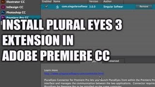 Plural Eyes Installation in Adobe Premiere CC [upl. by Corabel793]