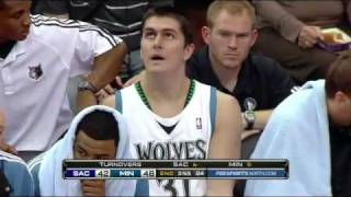 Darko Milicic vs Kings 200910 NBA regular season [upl. by Ursas]