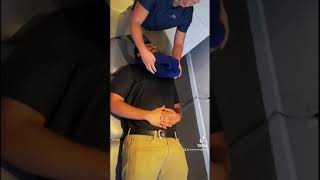 Neck pull with towel ASMR  Plymouth chiropractors shorts [upl. by Stein]