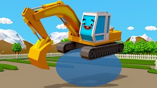 Koparka ciężarówka zabawki  dźwig Bagrownica Film dla dzieci o koparce  Excavator Toys [upl. by Anez]