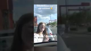 Crazy Karen road rage meltdown😂 karen roadrage insane funny crime police fyp tiktok memes [upl. by Alekram]