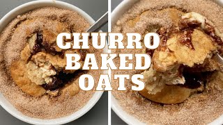 DISNEYLAND CHURRO BAKED OATS TIKTOK RECIPE  PINOLE CHIA OATMEAL SHORTS [upl. by Yllet]