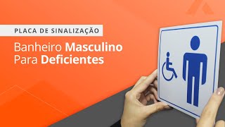 Placa Banheiro Masculino Para Deficientes [upl. by Namhcan]