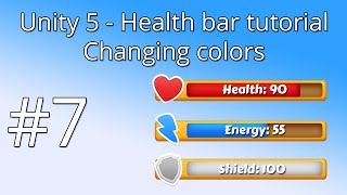 7 Unity 5 health bar tutorial  Changing colors [upl. by Timothy]